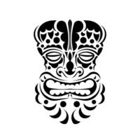 Totem face. Face in Polynesian or Maori style. Good for prints and t-shirts. Isolated. Vector illustration.