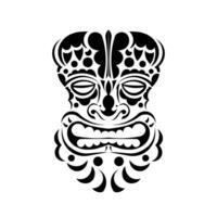 Totem face. Face in Polynesian or Maori style. Good for prints and t-shirts. Isolated. Vector illustration.