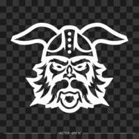 patrón de cabeza vikinga. contorno para camisetas, tazas, banderas, estuches de teléfonos e impresiones. vector