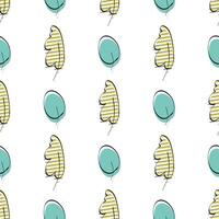 Seamless pattern with leaves. Drawn by hand. Good for wrapping paper and textiles. Vector illustration.
