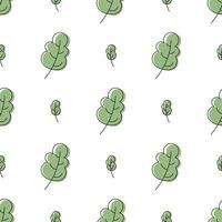 Seamless pattern green leaves. Flat template. vector