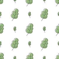 Seamless pattern green leaves. Flat vector template.