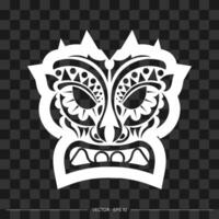 The pattern of the face of a leader or tribal warrior. The contour of the face or mask of a warrior. For T-shirts and prints. Vector