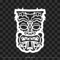 Polynesian mask from patterns. The contour of the face or mask of a warrior. Polynesian, Hawaiian or Maori patterns. For T-shirts and prints. Vector