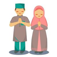 Vector for Muslim cute couple character