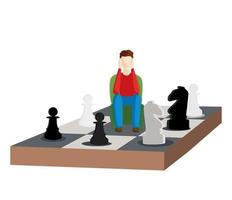 problem of choice. make a move to chess. vector illustration