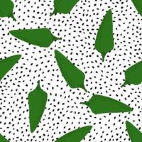 Green chili peppers seamless pattern on dotted background. vector