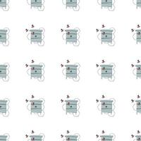 Isolated little beehives seamless pattern. Blue soft colored ornament on white background. vector