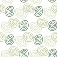 Isolated seamless geometric pattern with spirals in green colors. White background. vector