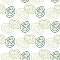 Isolated seamless geometric pattern with spirals in green colors. White background. vector