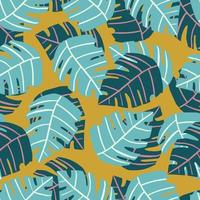 Seamless pattern with monstera leaves. Tropical pattern, botanical leaf wallpaper. vector