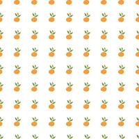 Seasonal seamless pattern with little orange mandarin ornament. Isolated citrus fruit shapes. Simple style. vector