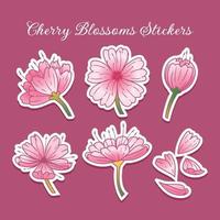 Spring Cherry Blossoms Journal Stickers vector