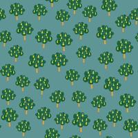 Apple fruit trees seamless pattern on blue background. DCute dodle fruits tree wallpaper. vector