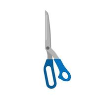 Garden scissors isolated on white background. Scissors with blue hand in flat style. vector