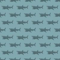 Basking shark seamless pattern in scandinavian style. Marine animals background. Vector illustration for children funny textile.
