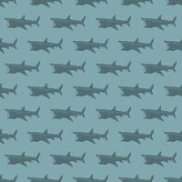 Basking shark seamless pattern in scandinavian style. Marine animals background. Vector illustration for children funny textile.