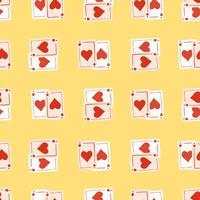 Game cards seamless pattern. Design gambling. Repeated texture in doodle style. vector