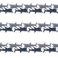Basking shark seamless pattern in scandinavian style. Marine animals background. Vector illustration for children funny textile.