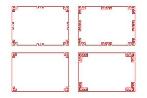 Chinese red rectangle frame vector design.