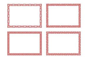 Chinese red rectangle frame vector design.