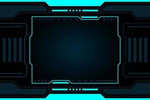 Blue frame control panel abstract Technology Interface hud on black background vector design.