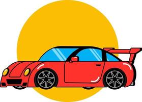 Illustrations on the topic of active sports. Illustrations of sports car. vector