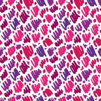 Pink and purple curvy brush stroke seamless pattern for background, fabric, textile, wrap, web and print design. Abstract lines isolated on white background. vector