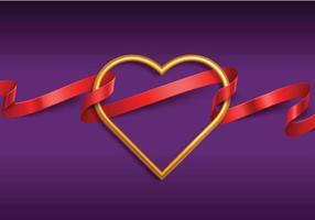 Gold heart with purple background vector