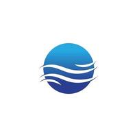 water wave logo design template vector