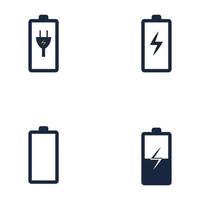 plantilla de diseño de ilustración vectorial del icono del logotipo de la batería de alimentación. icono del vector de carga de la batería. potencia de la batería y logotipo del relámpago