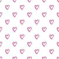 Geometric hearts seamless pattern on white background. vector