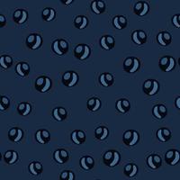 Random dark seamless pattern with pearls silhouettes. Abstract geometric circles and background in navy blue tones. vector