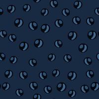 Random dark seamless pattern with pearls silhouettes. Abstract geometric circles and background in navy blue tones. vector