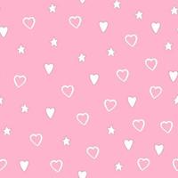 Simple hearts shapes seamless pattern on pink background. Valentines Day wallpaper. 14 february backdrop vector