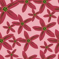 Blossom abstract seamless pattern with pink flowers mandarin elements. Pastel background. vector