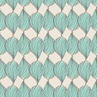 Blue contoured leaves seamless simple pattern. Stylized foliage outline print on pink background. vector