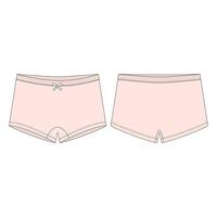 Children's knickers. Mini-short knickers in light pink color on white background. Women panties vector