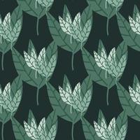 Abstract doodle jungle tropical leaves seamless pattern. Creative foliage wallpaper in hand drawn style. Botanical vector illustration.