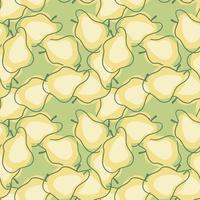 patrón sin costuras de estilo moderno con pequeñas letras de manzanas abstractas de color naranja pastel. fondo verde pastel. vector