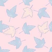 Abstract maple leaves seamless pattern on pink background. Cute autumn leaf wallpaper. Decorative backdrop for fabric design vector