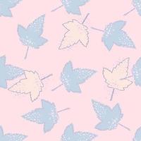 Abstract maple leaves seamless pattern on pink background. Cute autumn leaf wallpaper. Decorative backdrop for fabric design vector