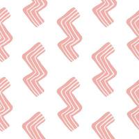 Zigzag doodle pattern isolated on white background. Handmade drawing vector illustration. Modern line art wallpaper.