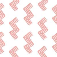 Zigzag doodle pattern isolated on white background. Handmade drawing vector illustration. Modern line art wallpaper.