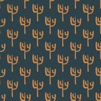 Desert doodle cacti endless wallpaper. Seamless pattern with cactuses on green background.Decorative backdrop for fabric design, textile print, wrapping, cover. vector