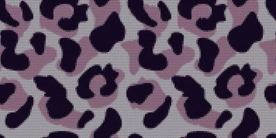 Leopard in knitted style seamless pattern. Jacquard cheetah fur background. vector