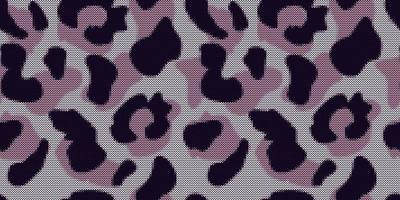 Leopard in knitted style seamless pattern. Jacquard cheetah fur background. vector