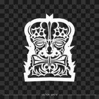 Polynesia mask. The contour of the face or mask of a warrior. For T-shirts and prints. Vector illustration.