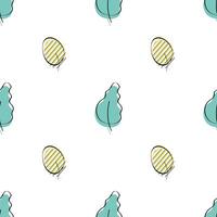 Seamless pattern with green leaf. Drawn by hand. Delicate, elegant textile, brown paper mockup. Flat template. Vector illustration.