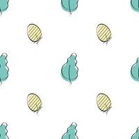 Seamless pattern with green leaf. Drawn by hand. Delicate, elegant textile, brown paper mockup. Flat template. Vector illustration.